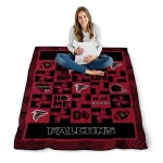 atlanta falcons helmet heart red quilt blanket best selling