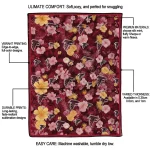 atlanta falcons hibiscus foliage red quilt blanket best selling