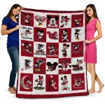 atlanta falcons mickey pattern red white quilt blanket best selling