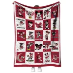 atlanta falcons mickey pattern red white quilt blanket best selling