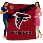 atlanta falcons shield badge red quilt blanket best selling