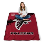 atlanta falcons shield badge red quilt blanket best selling