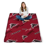 atlanta falcons sketch lines red quilt blanket best selling
