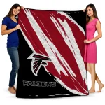 atlanta falcons stroke art red white quilt blanket best selling
