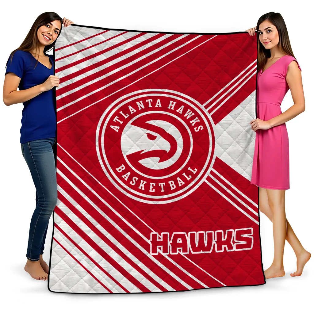 atlanta hawks arrow layers red quilt blanket best selling