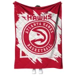 atlanta hawks block border red quilt blanket best selling
