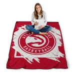 atlanta hawks block border red quilt blanket best selling