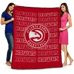 Atlanta Hawks Bold Red Quilt Blanket 1 atlanta hawks bold red quilt blanket best selling