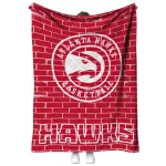atlanta hawks brick grid red quilt blanket best selling
