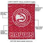 atlanta hawks brick grid red quilt blanket best selling
