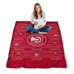 atlanta hawks handdrawn stripes red quilt blanket best selling