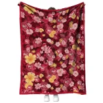 atlanta hawks hibiscus foliage red quilt blanket best selling