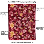 atlanta hawks hibiscus foliage red quilt blanket best selling