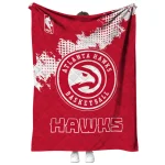 atlanta hawks nba grunge red quilt blanket best selling