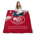 atlanta hawks nba grunge red quilt blanket best selling
