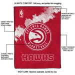 atlanta hawks nba grunge red quilt blanket best selling