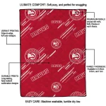 atlanta hawks sketch lines red quilt blanket best selling
