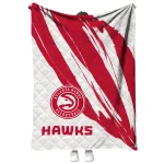 atlanta hawks stroke art red white quilt blanket best selling