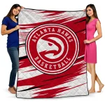 atlanta hawks wild lines red white quilt blanket best selling