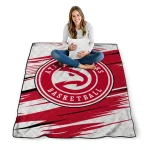 atlanta hawks wild lines red white quilt blanket best selling