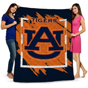 auburn tigers block border navy blue quilt blanket best selling