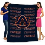 auburn tigers bold red navy blue quilt blanket best selling