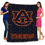 auburn tigers brick grid navy blue quilt blanket best selling