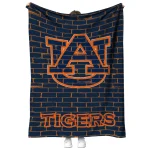 auburn tigers brick grid navy blue quilt blanket best selling