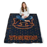 auburn tigers brick grid navy blue quilt blanket best selling