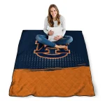 auburn tigers dot illusion navy blue quilt blanket best selling