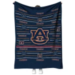 auburn tigers handdrawn stripes navy blue quilt blanket best selling