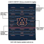 auburn tigers handdrawn stripes navy blue quilt blanket best selling