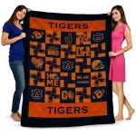 auburn tigers helmet heart navy blue quilt blanket best selling