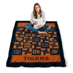 auburn tigers helmet heart navy blue quilt blanket best selling