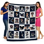 auburn tigers mickey mouse motif navy blue white quilt blanket best selling