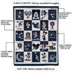 auburn tigers mickey mouse motif navy blue white quilt blanket best selling