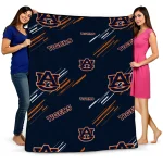 auburn tigers sketch lines navy blue quilt blanket best selling