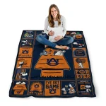 auburn tigers snoopy love navy blue quilt blanket best selling