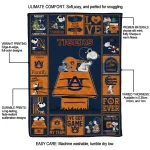 auburn tigers snoopy love navy blue quilt blanket best selling