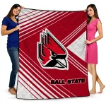 ball state cardinals arrow layers red quilt blanket best selling