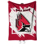 ball state cardinals block border red quilt blanket best selling