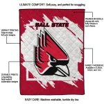 ball state cardinals block border red quilt blanket best selling