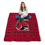 ball state cardinals bold red quilt blanket best selling