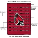 ball state cardinals bold red quilt blanket best selling