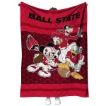 ball state cardinals disney football red quilt blanket best selling