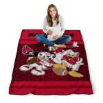 ball state cardinals disney football red quilt blanket best selling