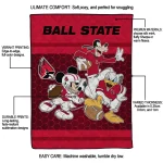 ball state cardinals disney football red quilt blanket best selling