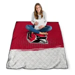 ball state cardinals dot illusion red quilt blanket best selling