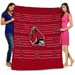 ball state cardinals handdrawn stripes red quilt blanket best selling