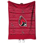 ball state cardinals handdrawn stripes red quilt blanket best selling